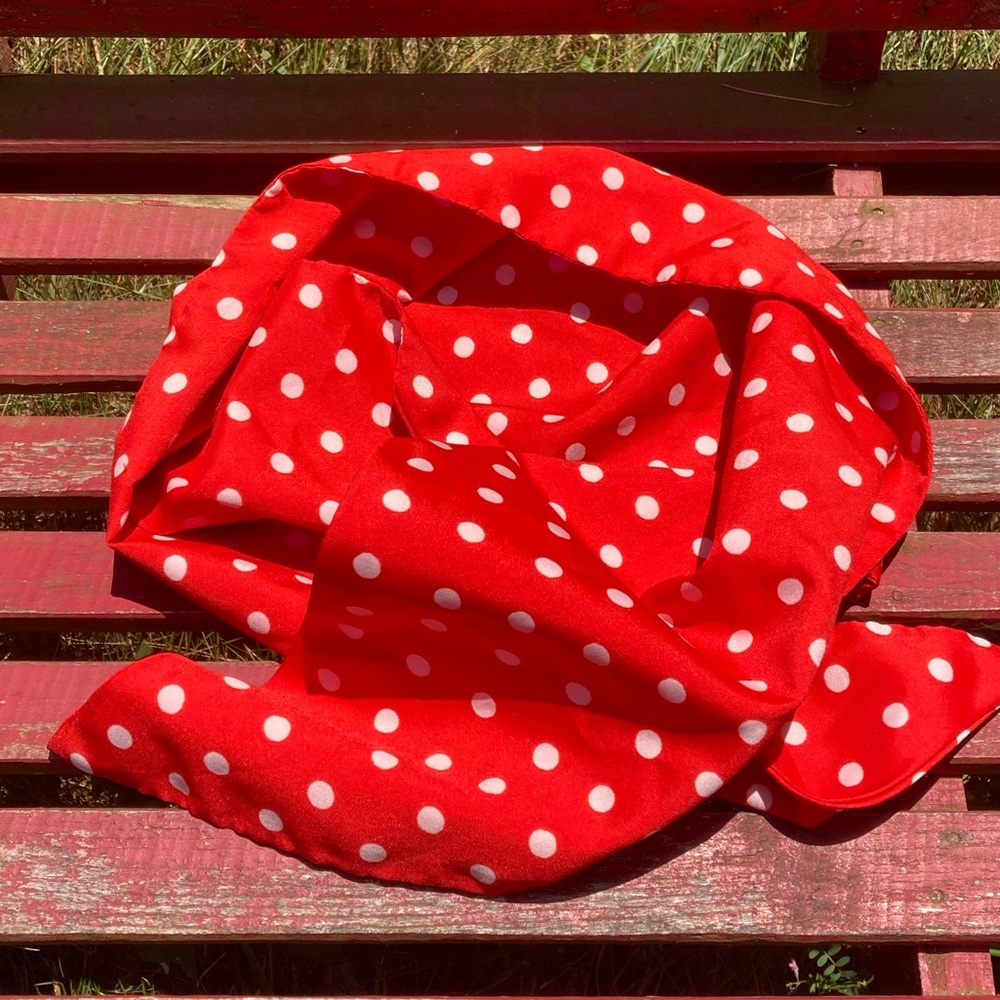 SCARF Polka Dot Red White